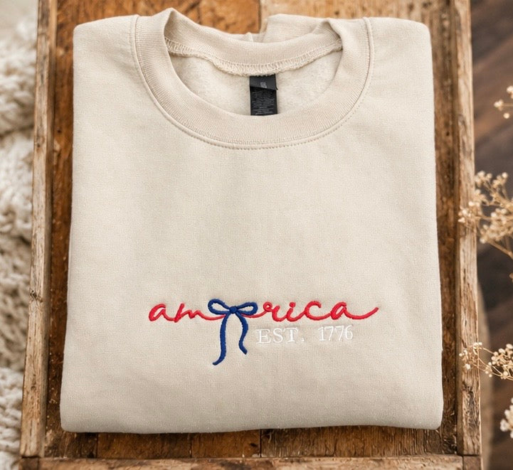 America Est 1776 Bow Crewneck Sweatshirt
