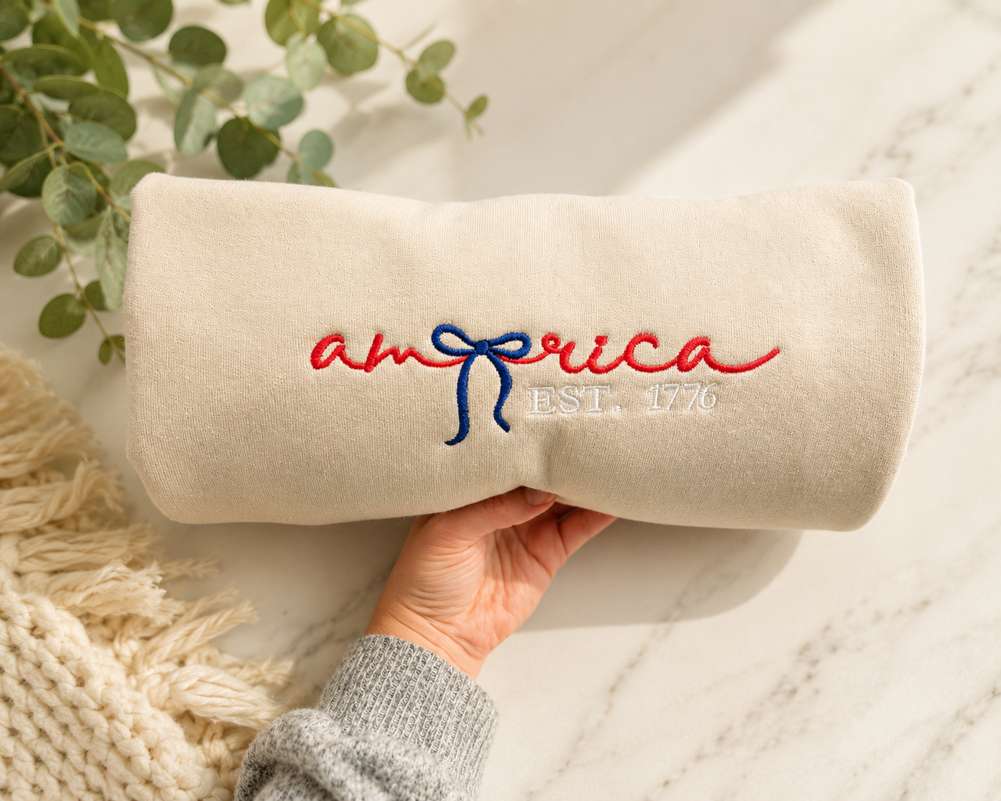 America Est 1776 Bow Crewneck Sweatshirt