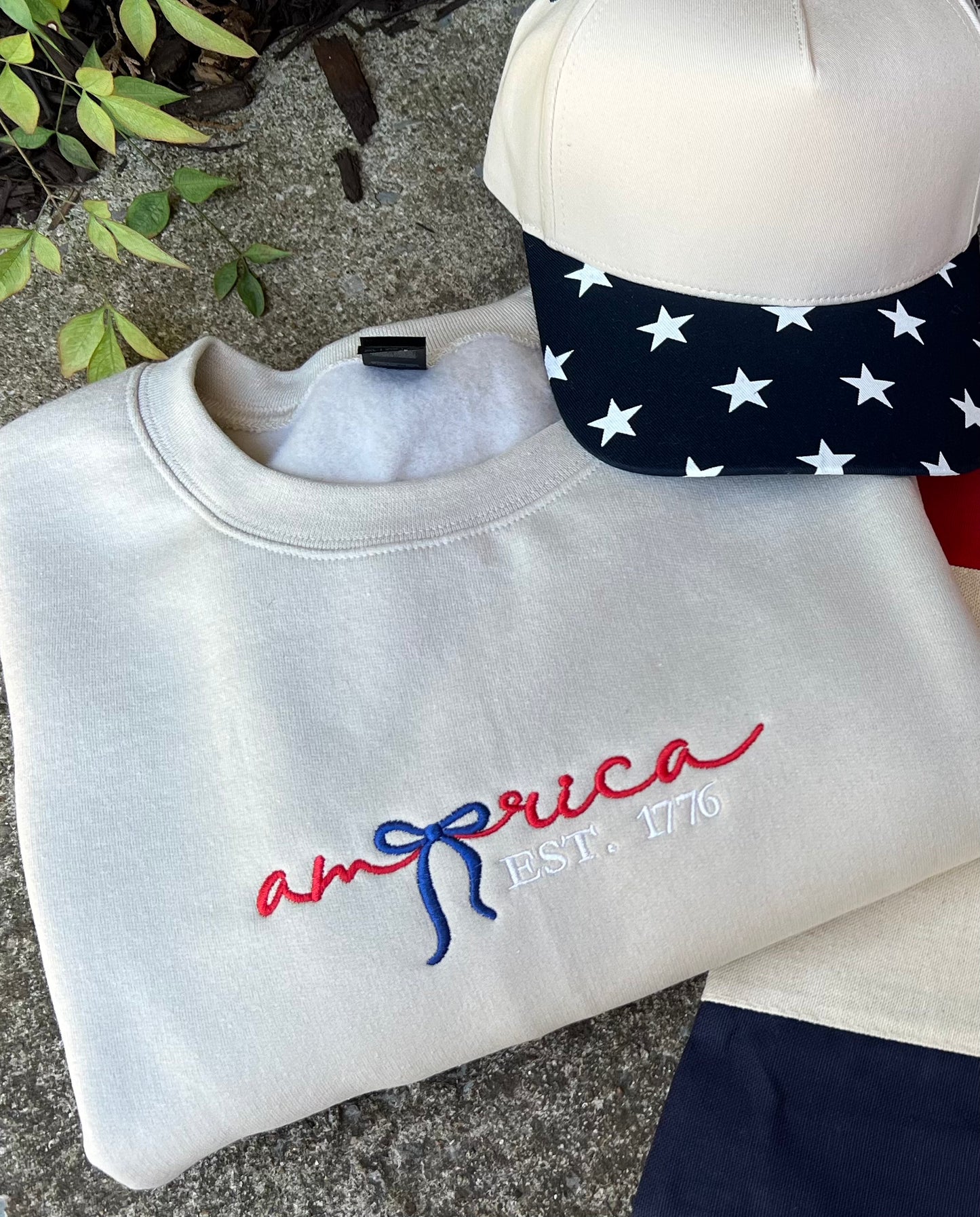 America Est 1776 Bow Crewneck Sweatshirt