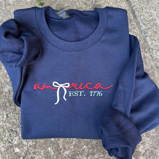 America Est 1776 Bow Crewneck Sweatshirt
