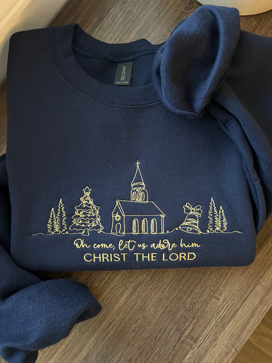 Oh Come Let Us Adore Him Crewneck